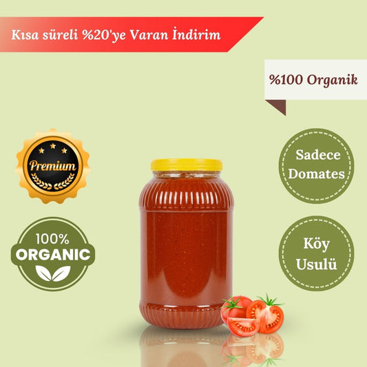 1 KG Ev Yapımı Domates Salçası - Organik Domates ile Üretilmiş Salça - DAMAK ANTAKYA