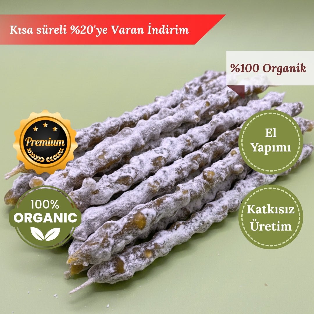 %100 Organik El Yapımı Cevizli Sucuk – Katkısız ve Doğal Üretim (Taze Köy Ürünü) - DAMAK ANTAKYA