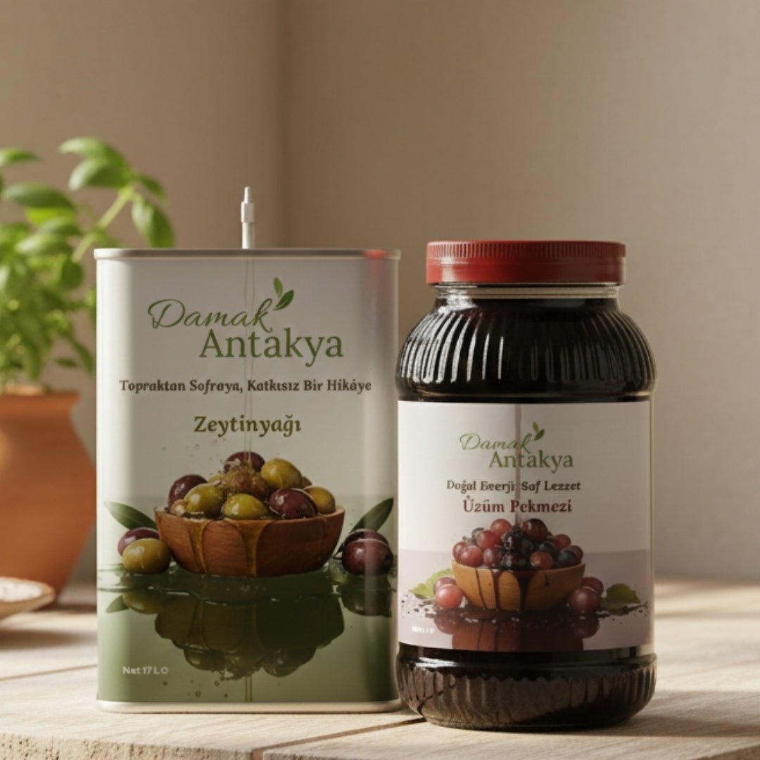 Kışlık Hazırlık Paketi: 17 Lt Hatay Zeytinyağı & 3 Lt Doğal Pekmez - DAMAK ANTAKYA